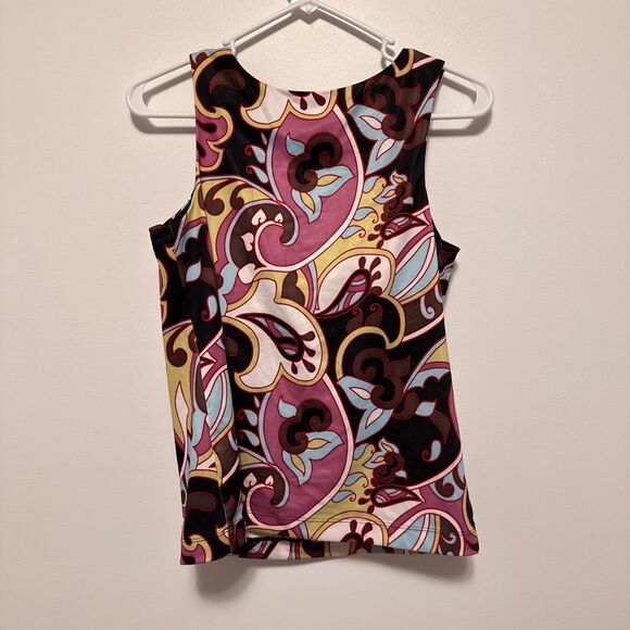 ATHLETA Tear Away B 4 U Play Paisley Underwire Bra Cup Tank Top Swim 36C Tankini - Picture 3 of 9